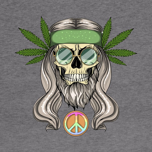 Hippie Rasta Skull Man by Eulalie_Merch